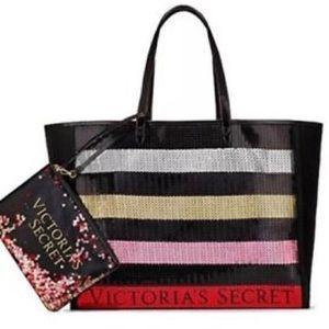 Victoria’s Secret sequin tote with wristlet